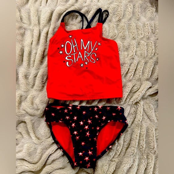 Cat & Jack Other - Cat & Jack Girls’ Patriotic Star Tankini Swimsuit Set - Size M (7/8)